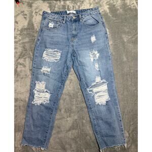 Almost famous light wash distress size 7 jeans